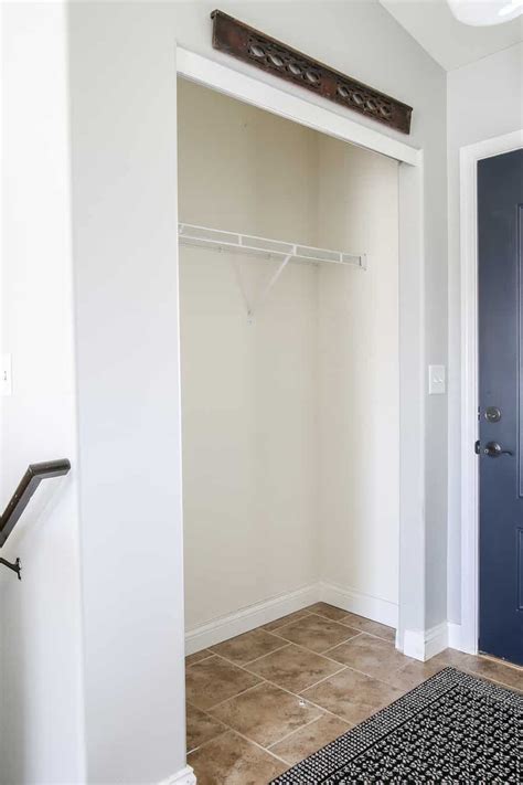 An Entryway Closet Makeover Replacing Builder Grade Wire Shelving With