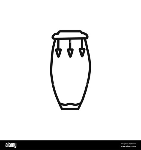 Conga Drum Icon Linear Vector Graphics Sign Or Symbol Set For Web App