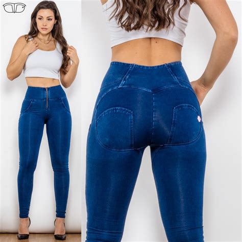 Shascullfites Melody High Waist Dark Blue Hot Sexy Girl Jeans Push Up Shaping Jeggings Sculpting
