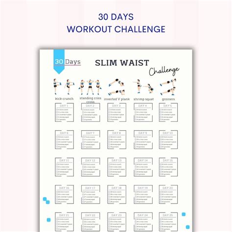 30 Day Slim Waist Challenge Women Workout At Home 30 Day Challenge
