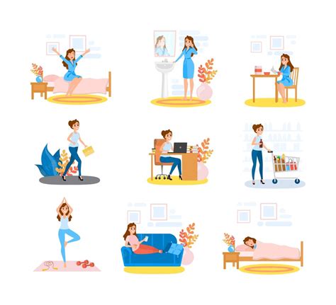 The Daily Routine Der Alltag La Rutina Diaria Frases En Inglés