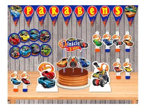 Kit Festa S Um Bolinho Carros Hot Wheels Decora O Simples Parcelamento Sem Juros