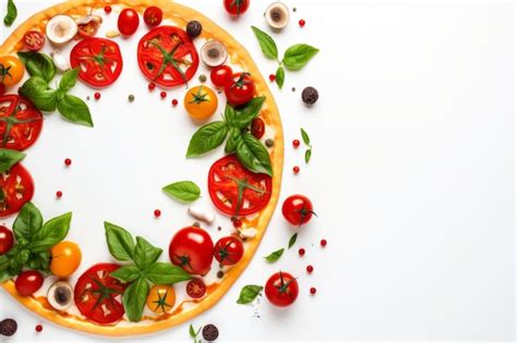 Premium Photo | A Taste Explosion Vibrant Pizza Ingredients Celebrating ...