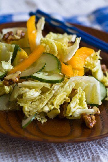 Napa Cabbage Cucumber And Bell Pepper Salad With Sesame Honey Dressing Napa Cabbage Salad