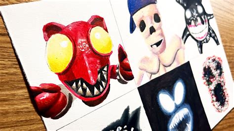 Drawing DOORS Monsters El Goblino, Skeleton Bob, Screech | ROBLOX - YouTube