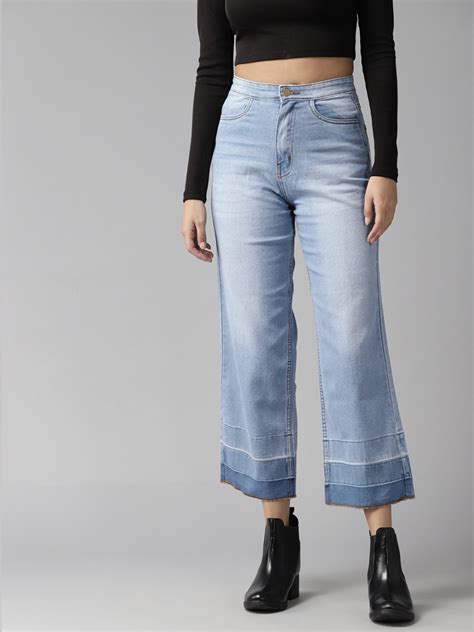 buy roadster women flared high rise light fade stretchable jeans