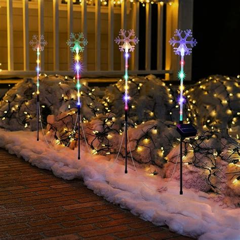 Weloille Christmas Solar Small Trees For Outdoor Decorations Artificial Prelit Christmas Tree