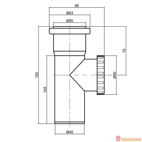 Ревизия для внутренней канализации Ревизия PPR канализационная TA ...