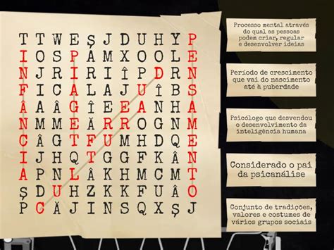 Palavras Cruzadas Psicologia Wordsearch