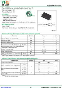 10S45SP, Диод Шоттки 10А 45В [TO-277], YFW | купить в розницу и оптом