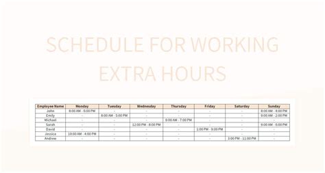 extra hours templates  google sheets  microsoft excel