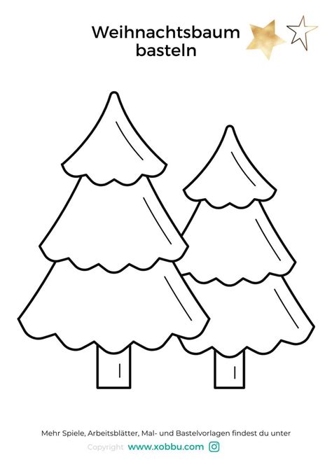 Weihnachtsbaum zum Ausmalen, Tannenbaum Vorlagen (+PDF)