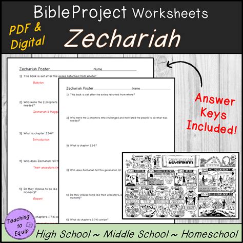 Summary of book of zechariah bible overview activity made by teachers