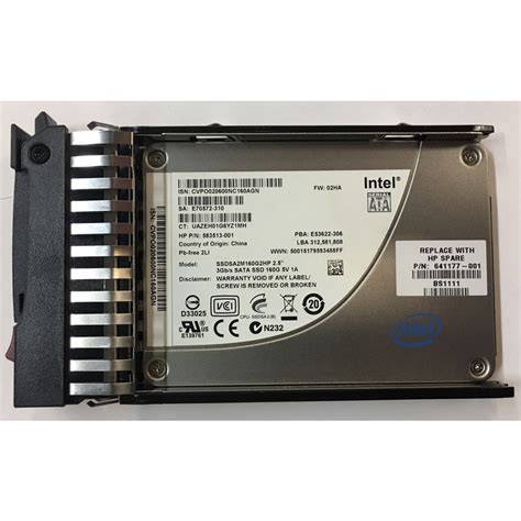 SSDSA2M160G2HP – Intel 160GB SSD SATA 2.5″ HDD 3Gbps w/ tray – Disk ...