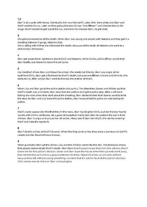 Summary of "The Hate U Give" by Chapter (THUG) - Studeersnel