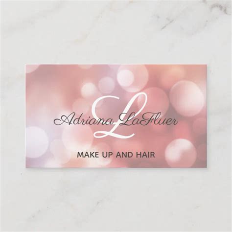 Trendy Rose Gold Glitter Makeup Artist Hair Salon Business Card Zazzle