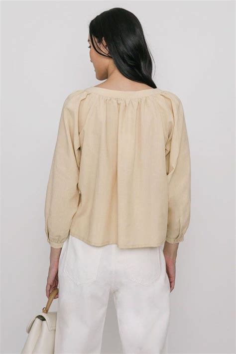 TTR Kiri Button Blouse Nude Women S Fashion Tops Blouses On Carousell