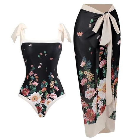 Bikini Taille Haute Femme Noir Vintage Tankini Push Up Maillot De