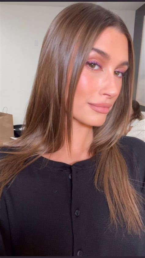 Hailey Bieber Brown Hair Looks Brown Hair Inspo Brunette Hair Color