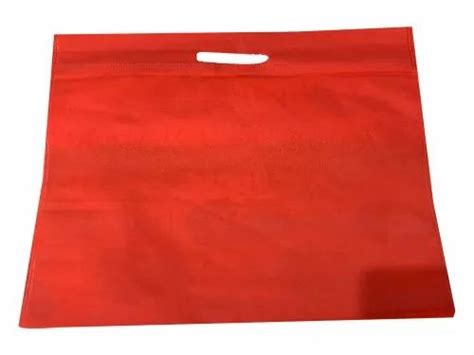 Handle Type D Cut Plain Red Non Woven Bags For Shopping At Rs Kg