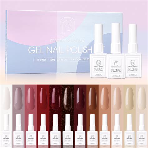 Perfect Summer Colors Gel Nail Polish Set Nude Soak Off Salon Nail Gift For Women