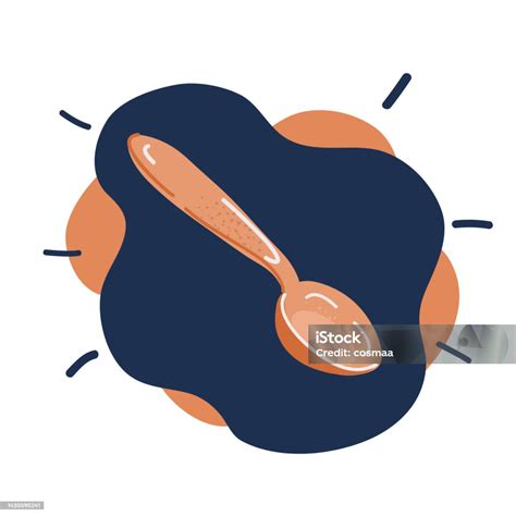 ilustrasi vektor kartun sendok logam sendok teh diisolasi  latar