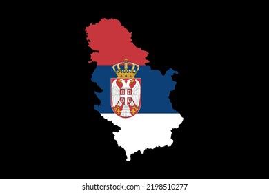 serbia map filled serbia flag texture stock illustration