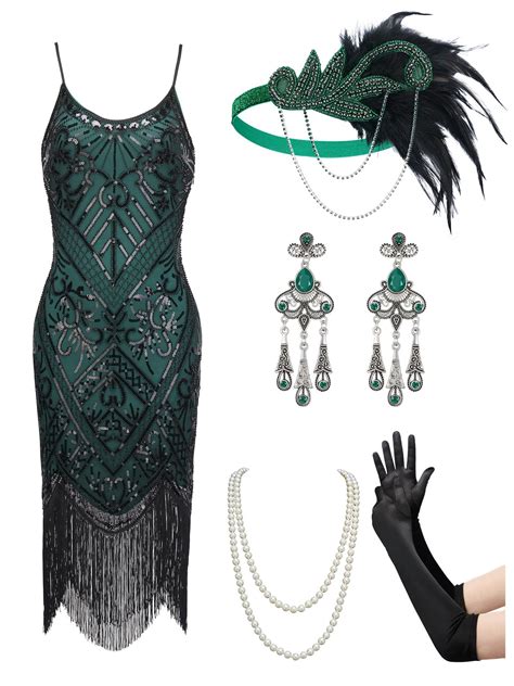 YESSA Women's Flapper Dresses 1920s,Great Gatsby Dresses Sequin Fringe