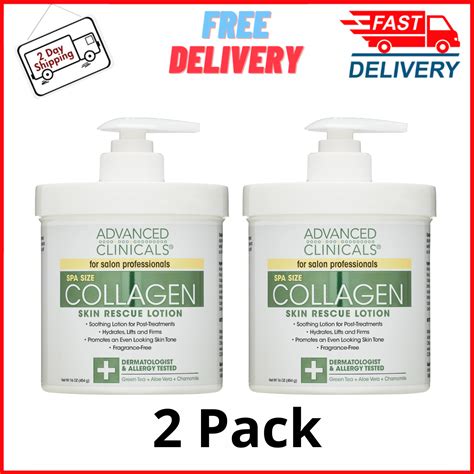 New Advanced Clinicals Collagen Skin Rescue Lotion Hydrating 16 Oz Pack Of 2 Ebay