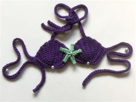 Crochet Seashell Mermaid Top Shell Bikini Costume Hawaiian Etsy
