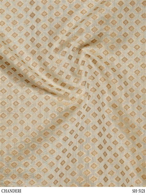 Chanderi Silk Zari Woven Diamond Circle Design Fabric Source Fabrics