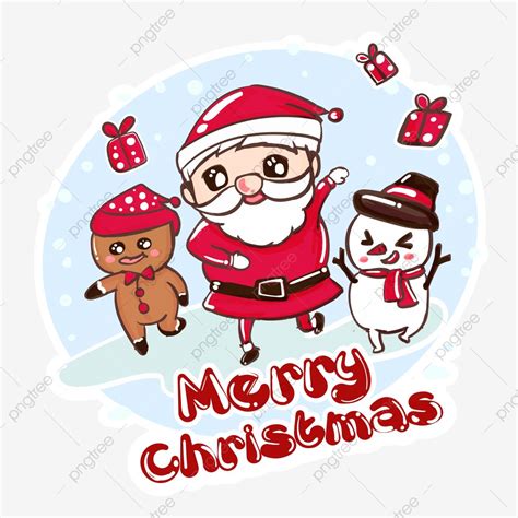 Hand Drawn Cute Santa Course Cartoon Sticker Merry Christmas Christmas