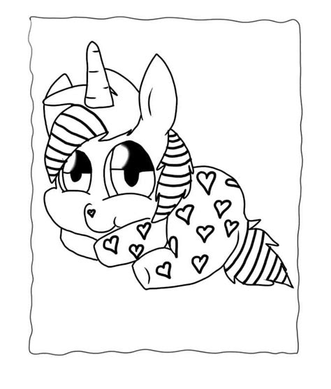 Dibujos de Bebé Unicornio Animado para Colorear para Colorear Pintar e