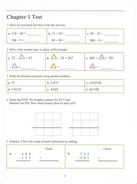 Math Mammoth Light Blue Series Grade 3 Test Review Colored Version Taina Maria Miller