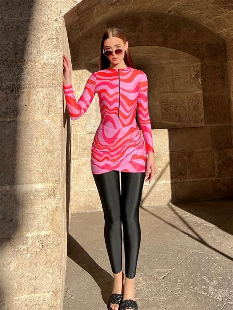 Plant Print Ruffle Trim Full Cover Bikini Swimsuit Artofit