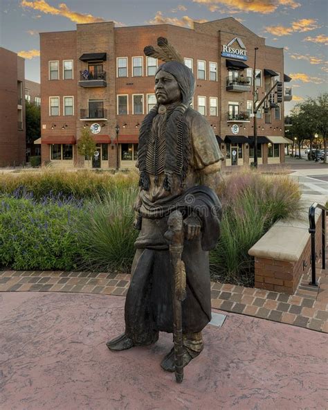 Life Size Bronze Sculpture Of Caddo Chief By Linda Lewis Part Of An