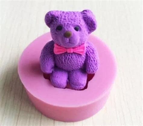 Molde De Silicone Mini Urso Ursinho Sentado 3cm Cia Do Molde Molde