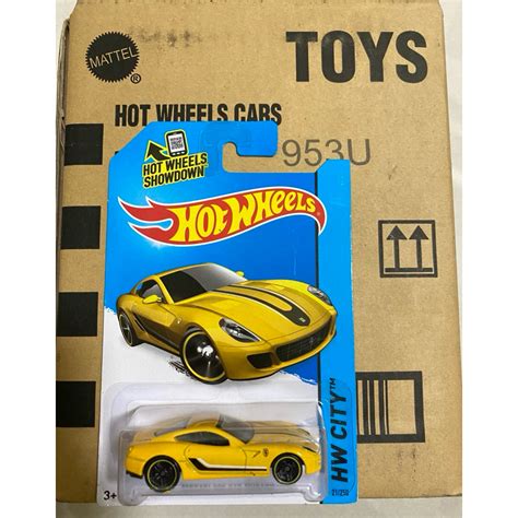 Hot wheels Ferrari 599 GTB Fiorano 風火輪 法拉利 老卡 絕版 經典 黃色 蝦皮購物