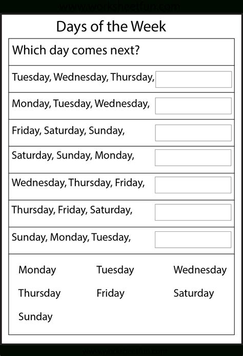Spanish Days Of The Week Worksheet Printable Word Searches