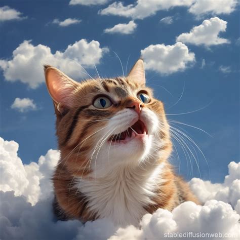 Cat In The Sky Stable Diffusion Online