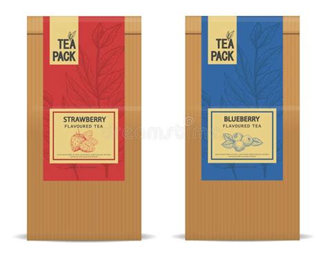 Vector Packaging Design Layout Template For Tea Or Coffee Packaging