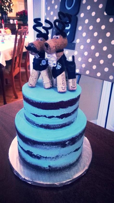 Blue Tiered Naked Cake CakeCentral