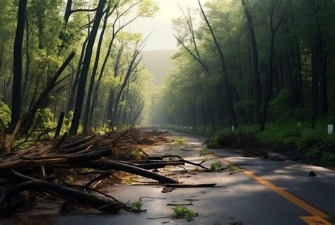 Vue D une Route Goudronnée Au Milieu D une Forêt Avec Des Arbres Qui S