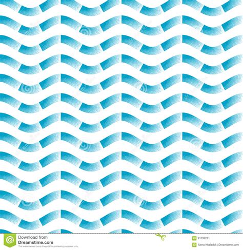 Abstract Blue Waves Seamless Pattern Stock Vector Illustration Of