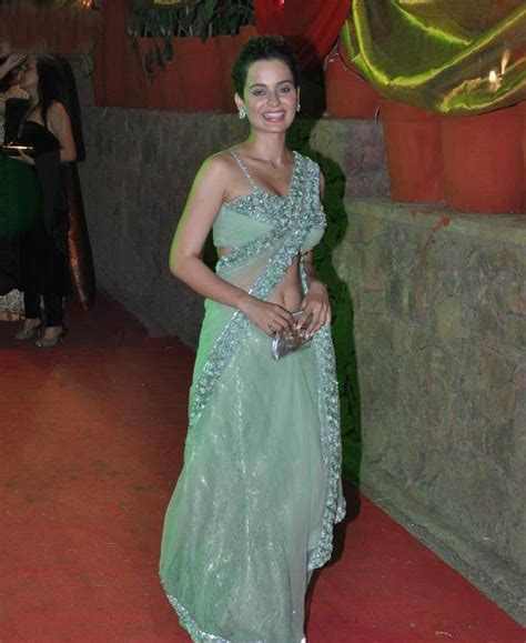Bhavana Actress Hot Kangana Ranaut Hot Navel And Cleavage Show In Saree At The Event