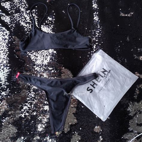 Bnew SHEIN Bikini SHEIN Swimsuit SHEIN Thong Bikini Pride Swimsuit Black Bikini Black Skimpy