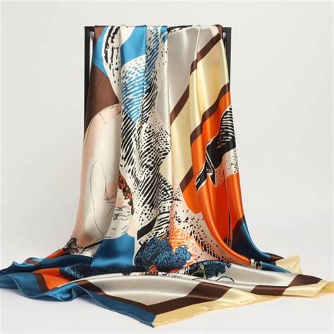 Купить Элегантный шейный платок, шаль 2021, шелковый атласный шарф с ...