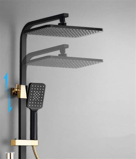 Muxin Hot Cold Shower Set Brass Smart Thermostatic System Shower Spa Wall Mount Full Kit Faucet