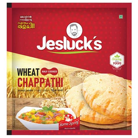 Home Spring Jeslucks Half Cooked Wheat Chappathi 450 G Basket Hunt