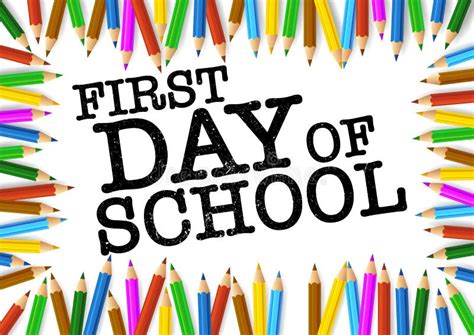 Eerste Dag Van School Stock Illustratie Illustratie Bestaande Uit